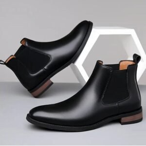 Trendy Slip On Low Heel Boots Comfy Non Slip -